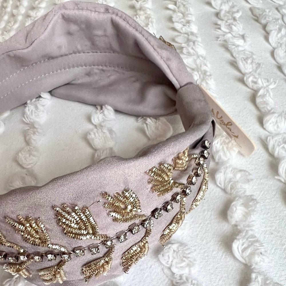 Lavender Beaded Headband